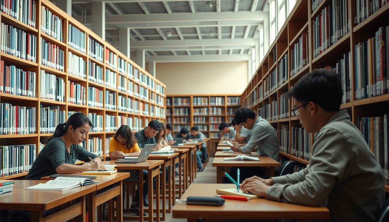Students collaborating in study space